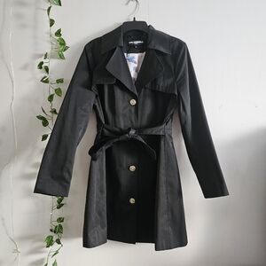 KARL LAGERFELD EUC Black Trenchcoat Raincoat size M
